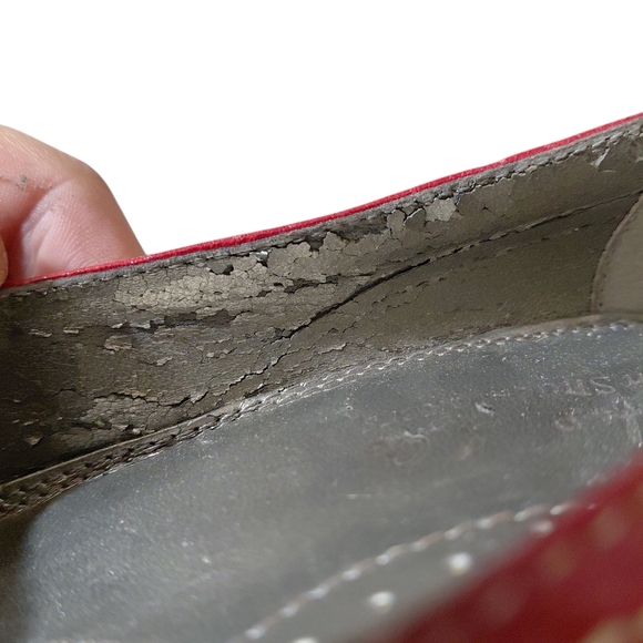 Vintage Contessa Red Leather Pumps Slip-on Buckled Heels size 8 - Picture 11 of 13